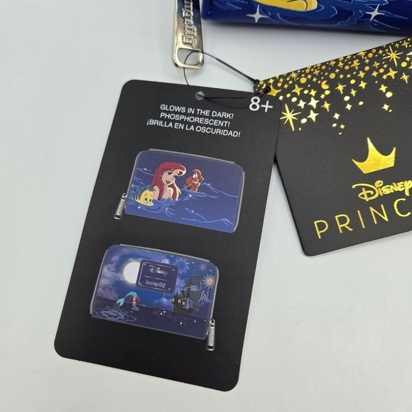 Loungefly Disney The Little Mermaid Ariel Fireworks Glow In The Dark Wallet - Picture 9 of 11